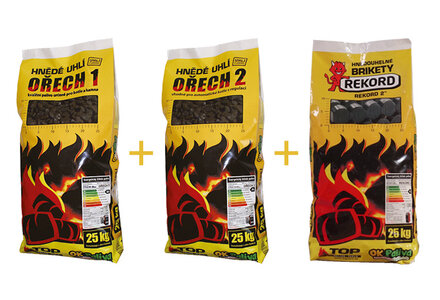 Balené uhlí, startovací mix paleta (10xOŘ2, 10xOŘ1, 10xREKORD2), 750 kg - foto 1