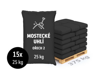 Mostecké uhlí ořech 2, pro automatické kotle, 375 kg - foto 1