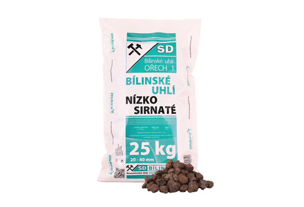 Pytlované hnědé ledvické uhlí ořech 1 pro klasická kamna, 800 kg - foto 1