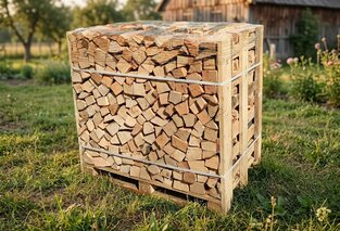 Palivové dřevo rovnané, dub, délka 33 cm, 1 prmr