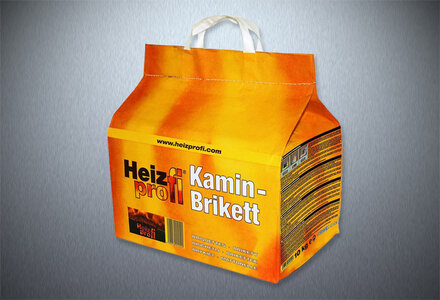Uhelné brikety Heizprofi 7", balení 10 kg, papírová taška, 960 kg - foto 1