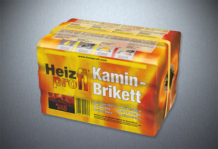 Uhelné brikety Heizprofi 7", balení 10 kg, fólie, 960 kg - foto 1