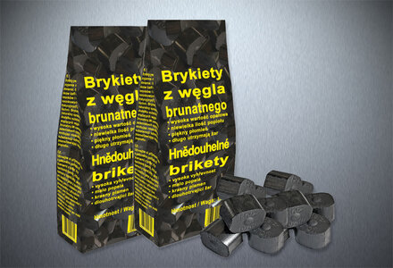 Uhelné brikety Heizprofi 3", balení 10 kg, pytel, 960 kg - foto 1