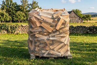 Extra suché palivové dřevo, bříza, délka 33 cm, 1,6 prms