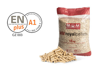 Dřevěné pelety MM ROYAL PELLETS ENplus A1, smrk, 1050 kg - foto 1