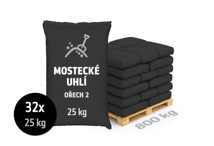 Mostecké uhlí ořech 2, pro automatické kotle, 800 kg - foto 1