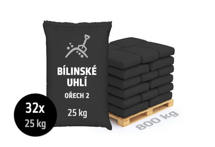 Bílinské uhlí ořech 2, pro automatické kotle, 800 kg - foto 1