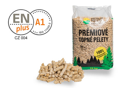 Dřevěné pelety PREMIUM PELLETS ENplus A1, smrk, 600 kg - foto 1