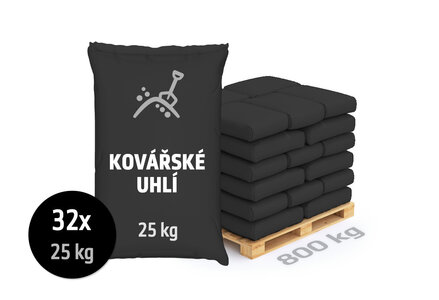 Kovářské pytlované černé uhlí, 800 kg - foto 1