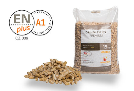 Dřevěné pelety PREMIUM ENplus A1, smrk, 15 kg - foto 1